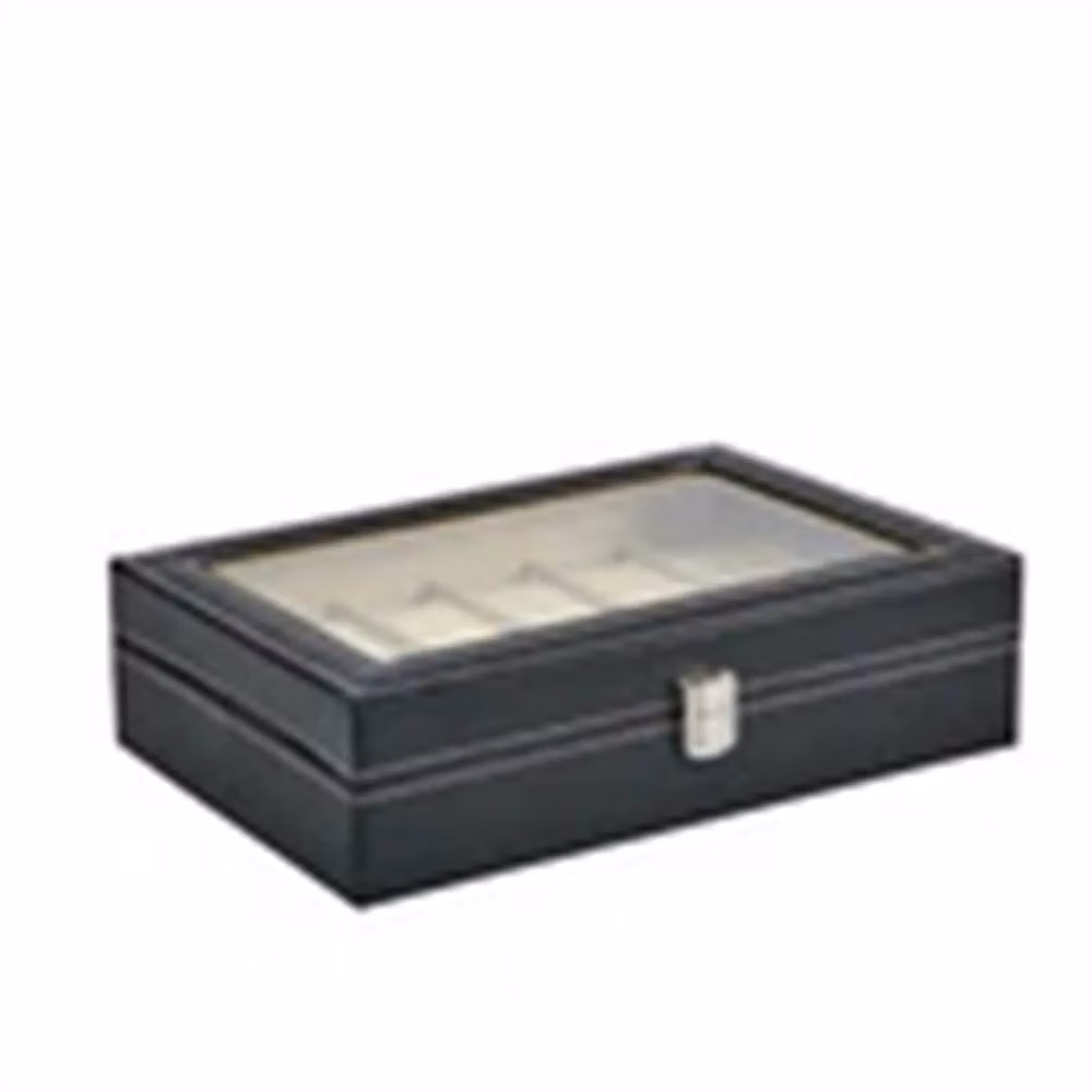 Nordara 12 Grids-PU Leather Watch Display Case in Black – 3