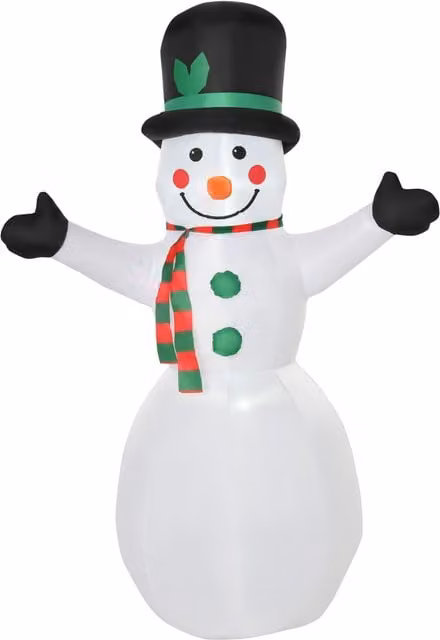 HOMCOM Inflatable Snowman Christmas Decoration, White – 1