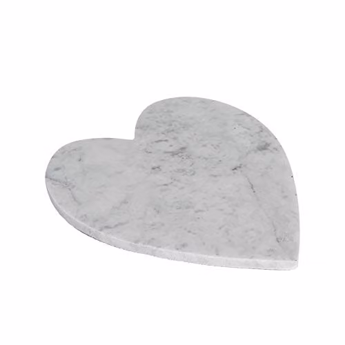 Argon Tableware Heart Marble Serving Platter, White, W: 23 cm, D: 27 cm – 1