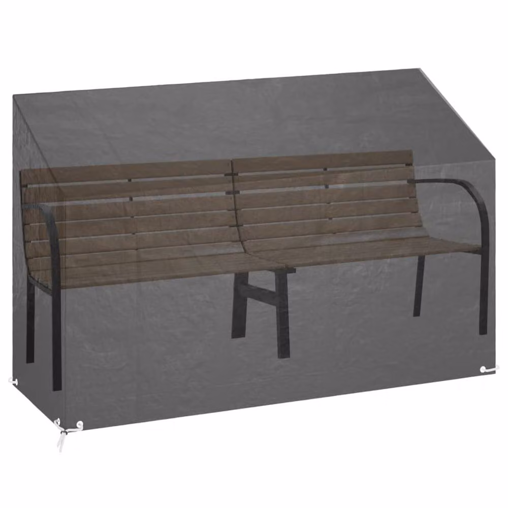 Berkfield Home Water-Repellent Polyethylene Garden Bench Covers, 2 Pack, Black, W: 190 cm, D: 70 cm, H: 70-88 cm – 4