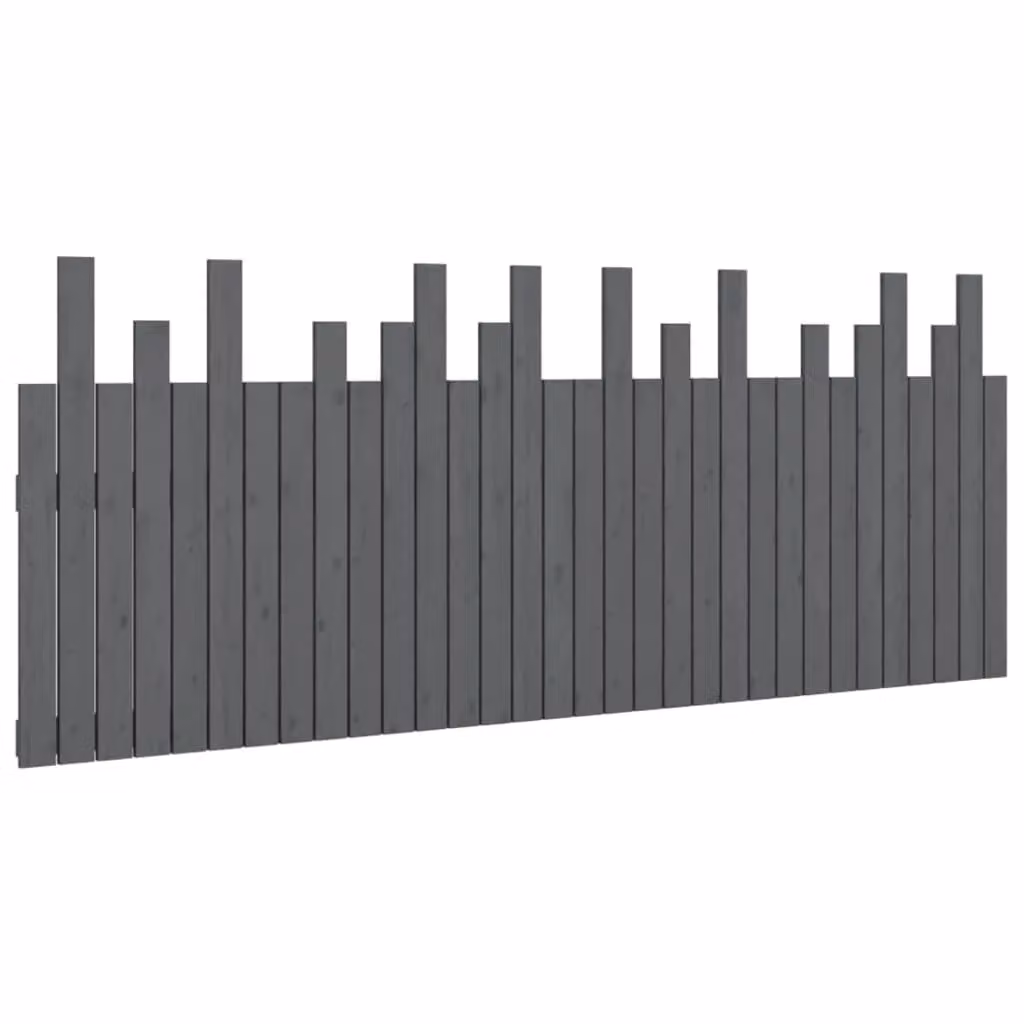 Berkfield Home Grey Solid Wood Pine Wall Headboard, W: 204 cm, D: 3 cm, H: 80 cm – 2