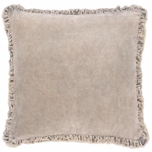 Yard Bertie Cotton Velvet Square Cushion in Beige, W/D/H: 45 x 45 x 45 cm