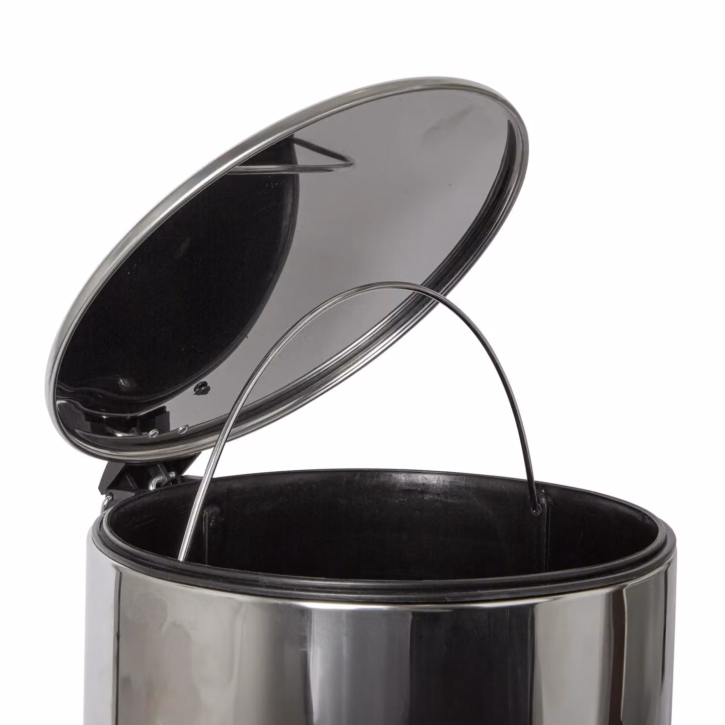 Harbour Housewares 30L Stainless Steel Round Kitchen Pedal Bin in Black – 3