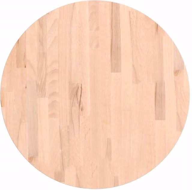 Berkfield Home Round Solid Wood Beech Table Top in Natural, Diameter: 60 cm, Height: 2.5 cm
