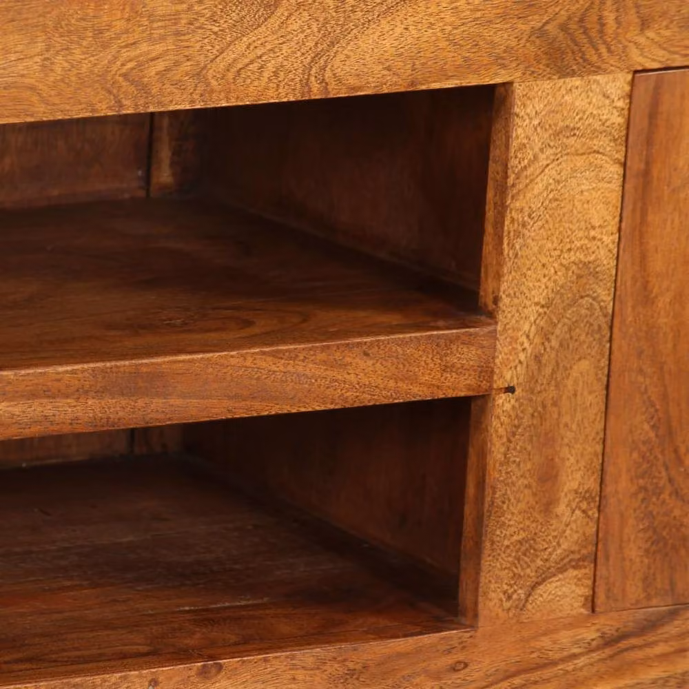 Berkfield Home Solid Acacia Wood TV Cabinet in Brown with Honey Finish, W/D/H: 120 x 30 x 40 cm – 5