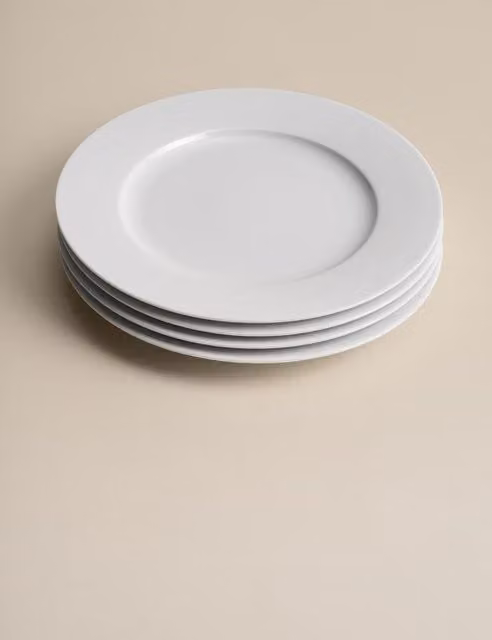 M&S Set of 4 White Porcelain Maxim Dinner Plates