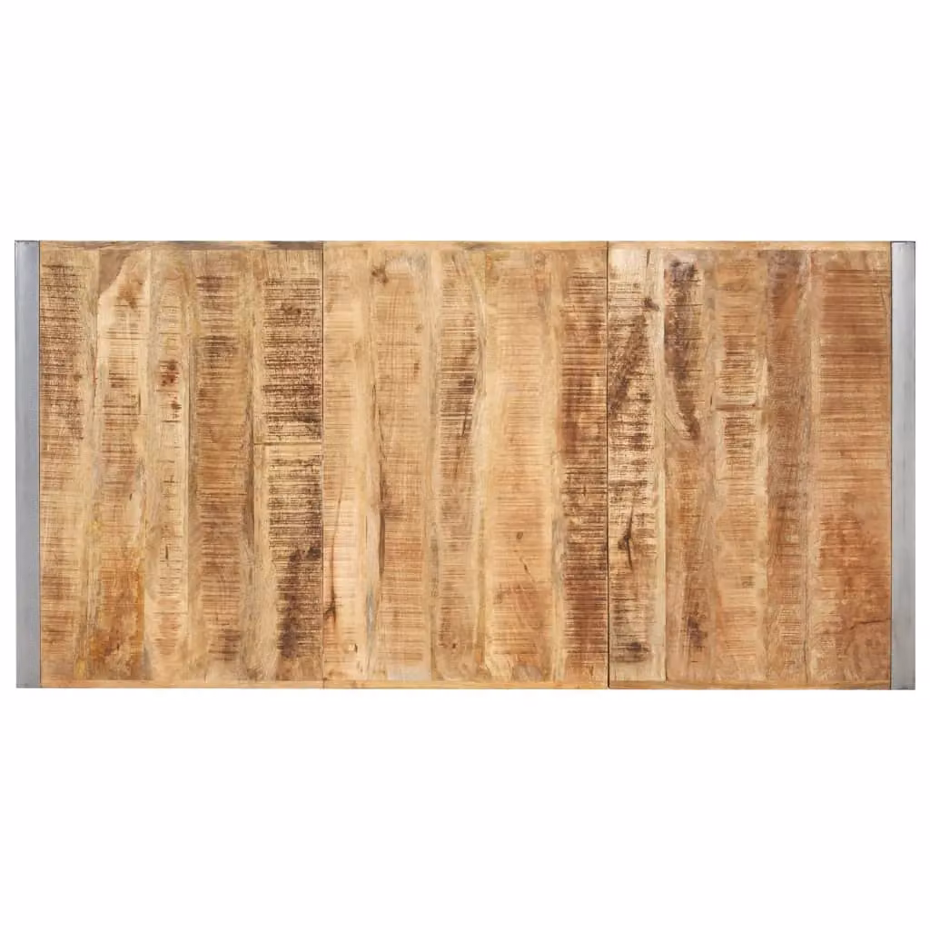 Berkfield Home Rectangular Dining Table in Brown Solid Mango Wood with X-Frame Metal Legs W/D/H: 200 x 100 x 75 cm – 2