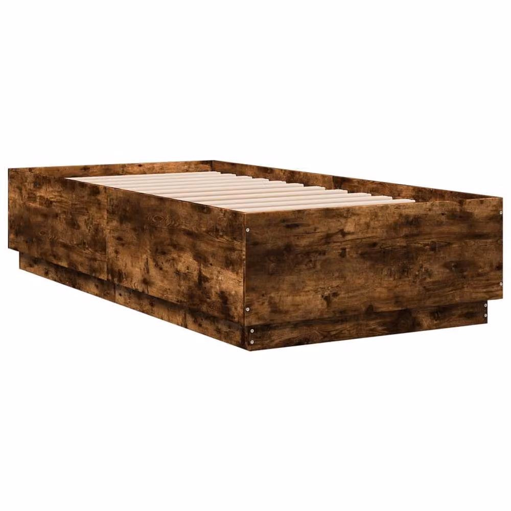 Berkfield Home Single Bed Frame with Lift Up Base in Smoked Oak Brown, W/D/H: 90 x 190 cm – 3