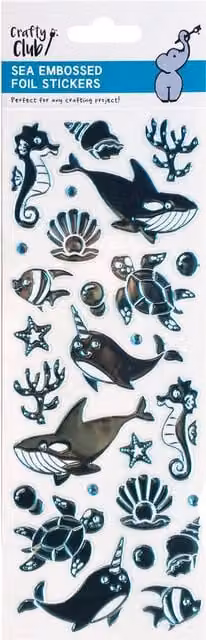 Crafty Club Tropical or Sea Embossed Foil Stickers in Multicolour