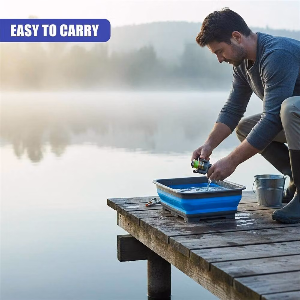 Nordara Collapsible Rectangular Washing Up Bowl in Blue – 2