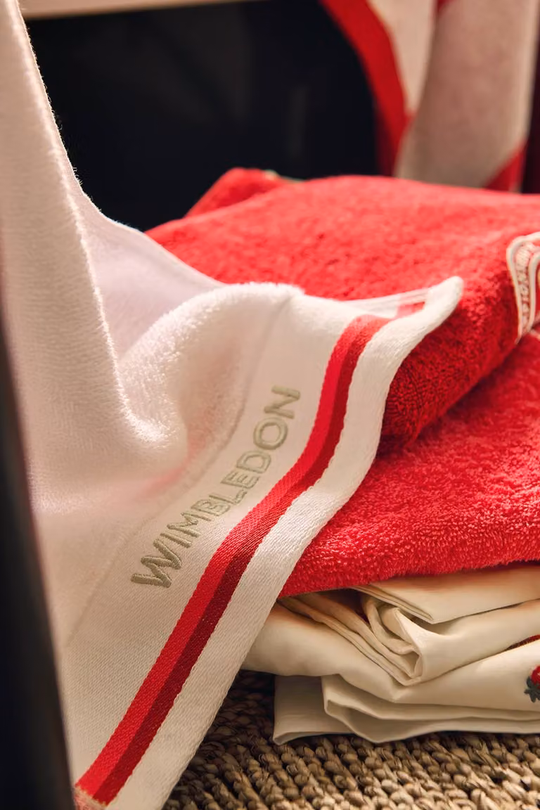 Christy Wimbledon Compact Sports Towel in Pink and White Cotton Terry