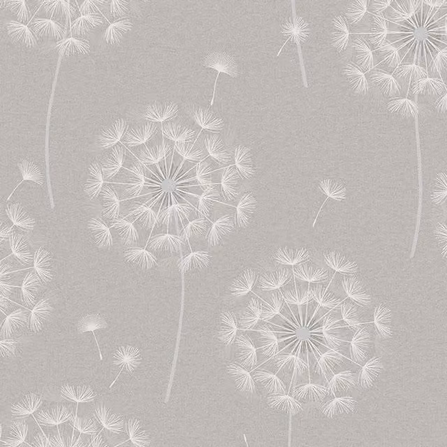 Holden Decor Allora Dandelion Floral Flowers Embossed Wallpaper - Grey