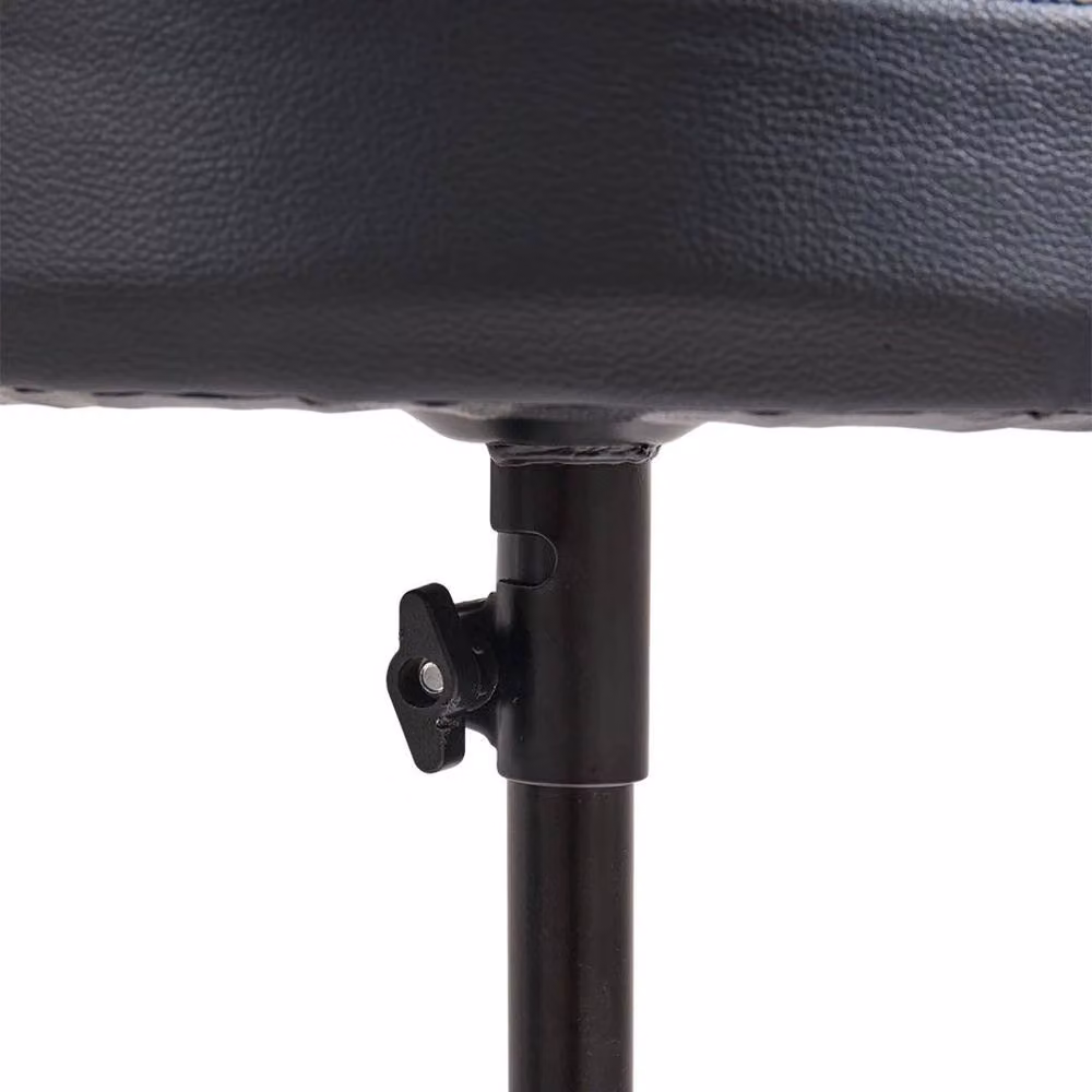 KORVIXA Portable Adjustable Drum Stool with Black Synthetic Leather Seat – 3