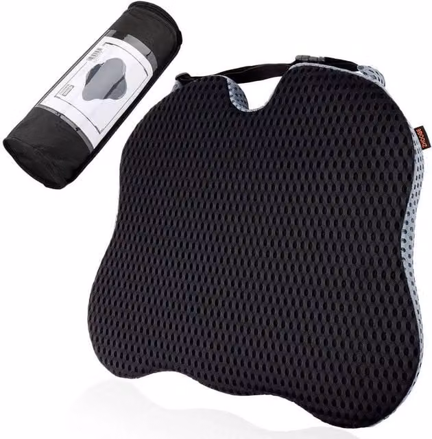 SPETLEK Black Wedge Car Seat Cushion for Coccyx Support and Pain Relief with Breathable Removable Polyester Cover, W: 127 cm, D: 152 cm – 1
