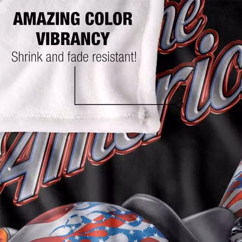 JQ Licensing James Piazza The American Dream Motorcycle Super Soft Fleece Throw Blanket, White, W/D/H: 152 x 127 cm – 3