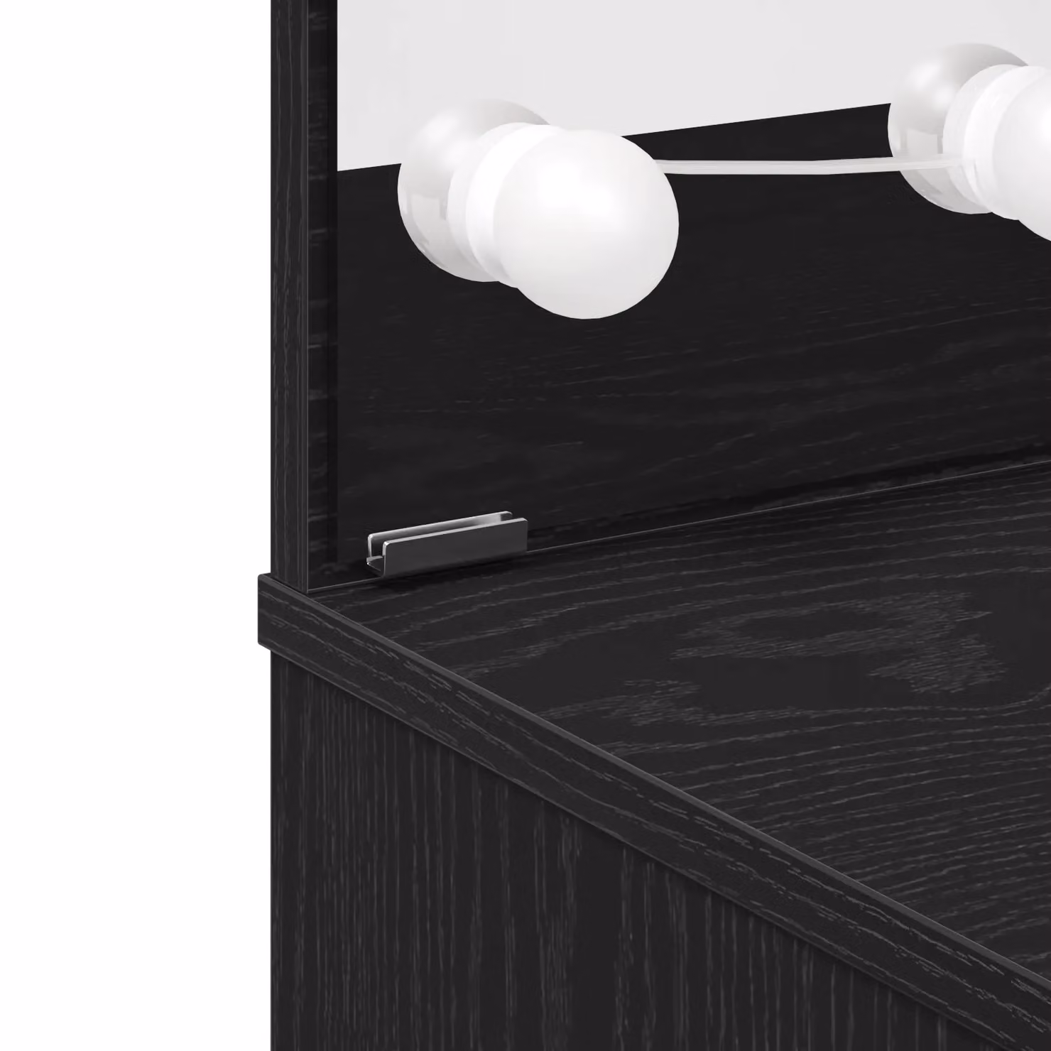 Berkfield Home Hollywood LED Dressing Table in Black Oak, W: 74.5 cm, D: 40 cm, H: 141 cm – 3