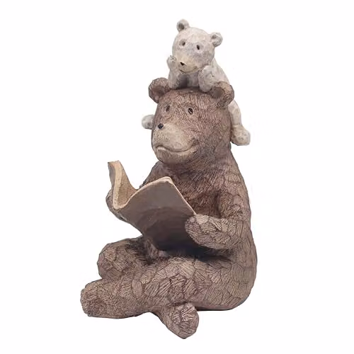 The Leonardo Collection Bear Bedtime Story Figurine, Brown Multicolour Plastic Tabletop Ornament – 1