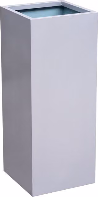 Primrose Silver Galvanised Steel Tall Rectangular Cube Planter – 1