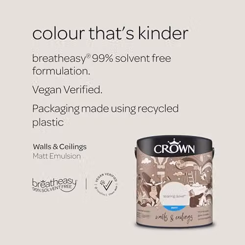 Crown Walls & Ceilings Dove Grey Matt Emulsion Paint 2.5L – 2