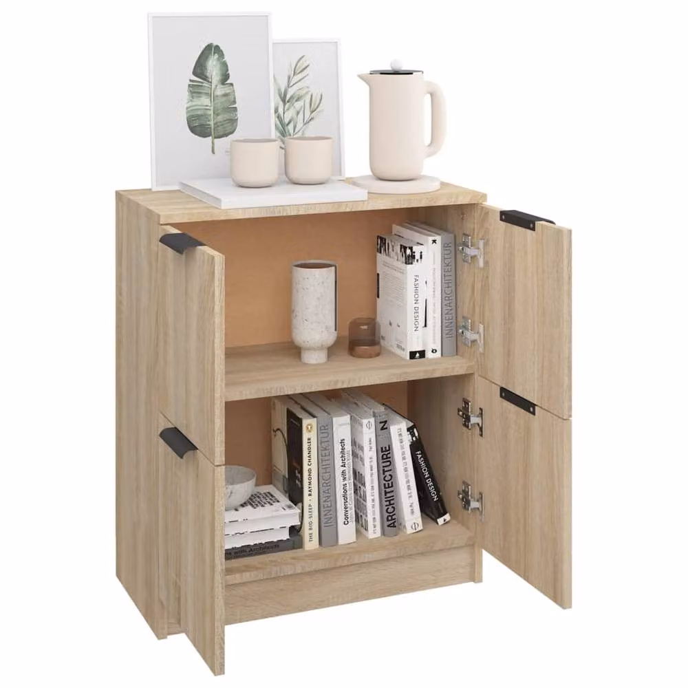 Berkfield Home Sonoma Oak Sideboard in Light Tan Beige, W/D/H: 60 x 30 x 70 cm – 2