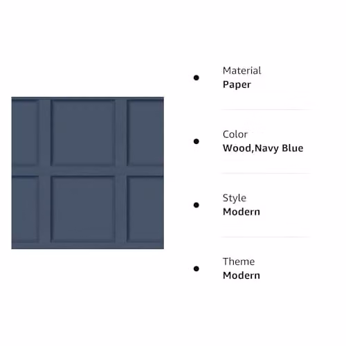 Holden Decor Modern 3D Effect Wood Panel Geometric Wallpaper, Navy Blue, 10m Roll – 2