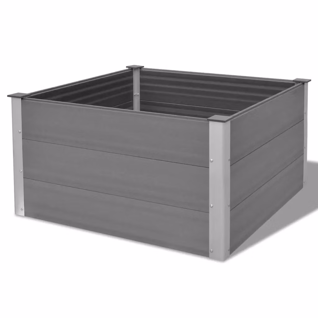 Berkfield Home Garden Grey WPC Raised Bed W/D/H: 100 x 100 x 54 cm – 3
