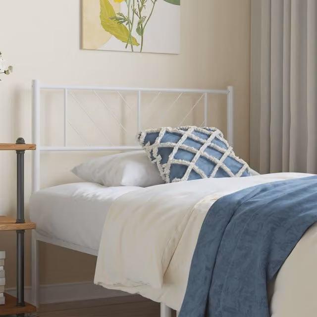 Berkfield Home Classic Metal Headboard in White, 100 cm – 1
