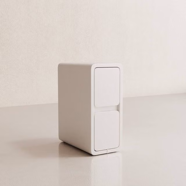 YQJJGL Slim 2-Tier White Solid Wood Bedside Table with Drawer