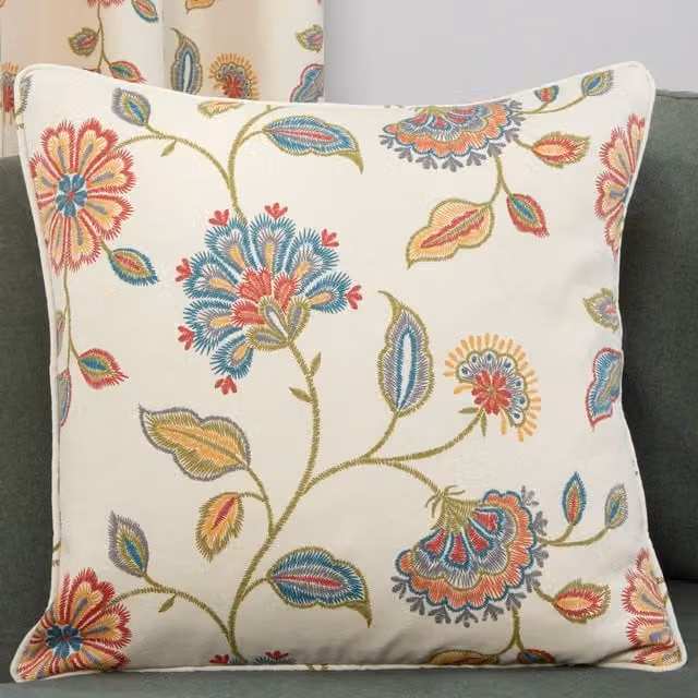 Sundour Shelley Floral Filled Square Cotton Cushion in Multicolour