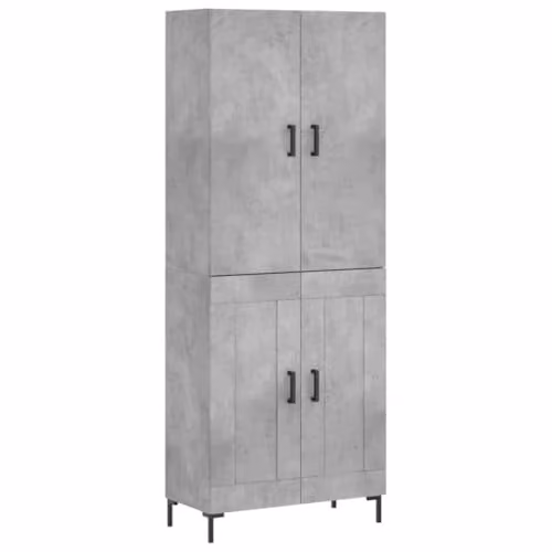 vidaXL Industrial Highboard in Concrete Grey, W/D/H: 69.5 x 34 x 180 cm