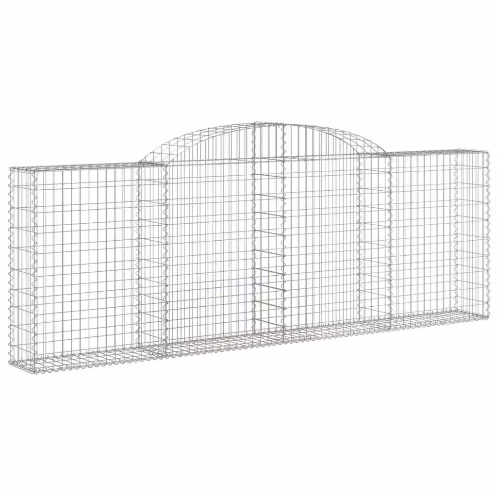 Berkfield Home Arched Gabion Basket in Silver Galvanised Steel, W: 300 cm, D: 30 cm, H: 100-120 cm – 2