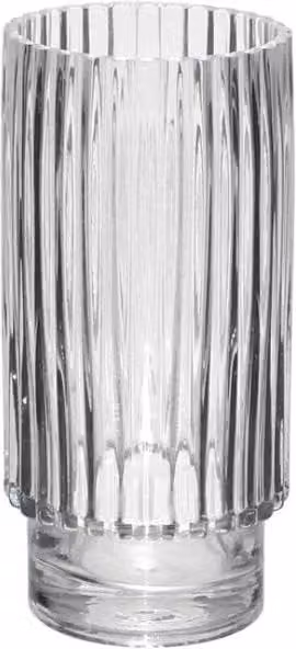 KDMD Transparent Ribbed Glass Vase Set of 2, Height: 20 cm, Width: 9.5 cm