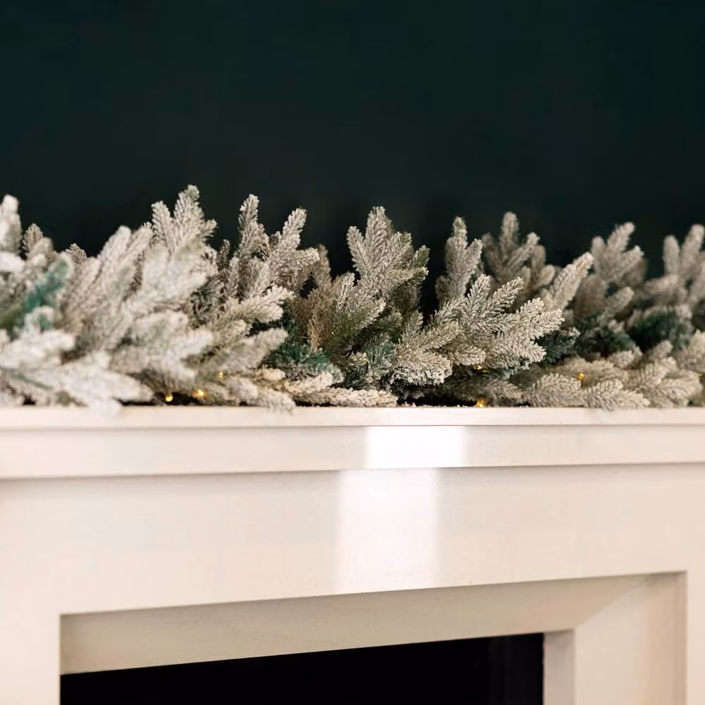 Marco Paul 4pc Luxury Frosted Pre-Lit Christmas Tree Set in Green – 5