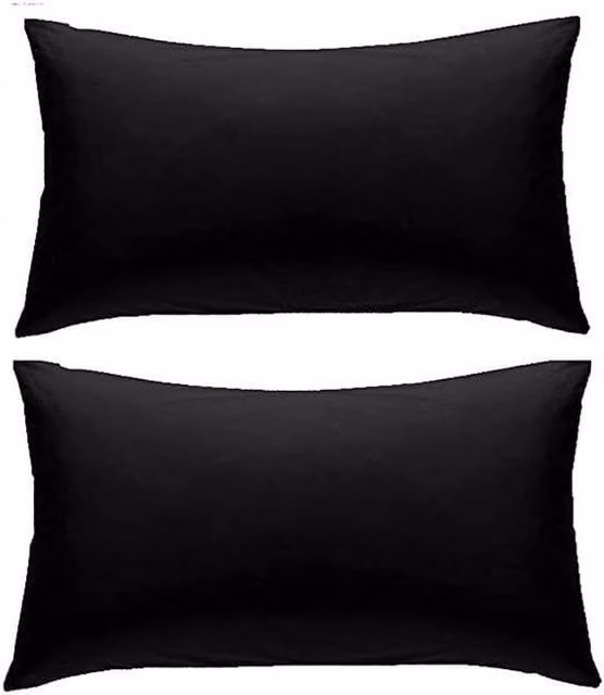 NewEdgeBlinds Plain Black Percale Pillowcase Pair