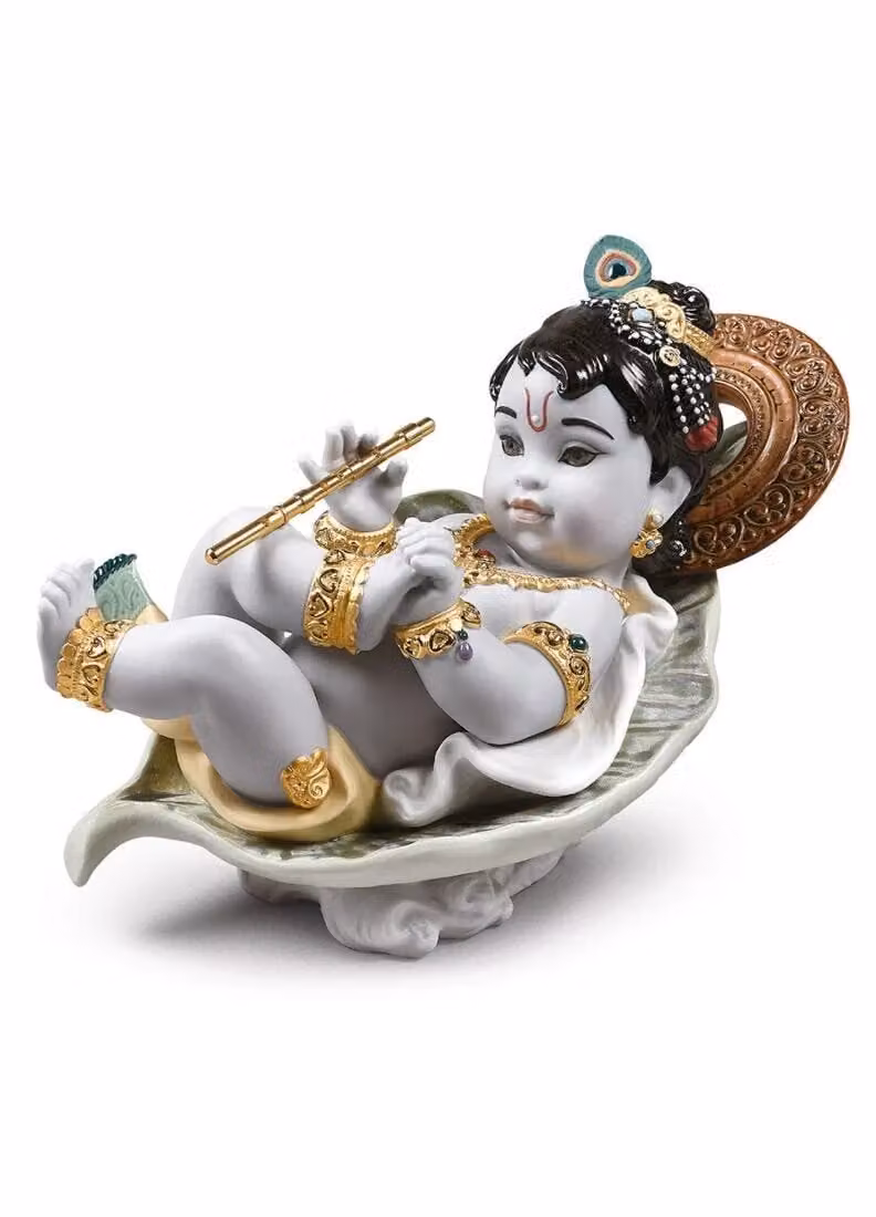 Lladró Krishna on Leaf Multicolour Porcelain Figurine