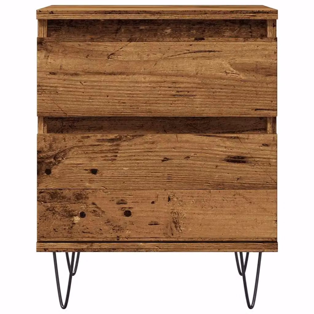 Berkfield Home Bedside Cabinet in Brown Old Wood, W/D/H: 40 x 35 x 50 cm – 3