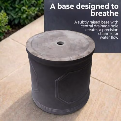 IDEALIST Grey Faux Lead Reinforced Stone Planter, 37 cm, 39 L – 4