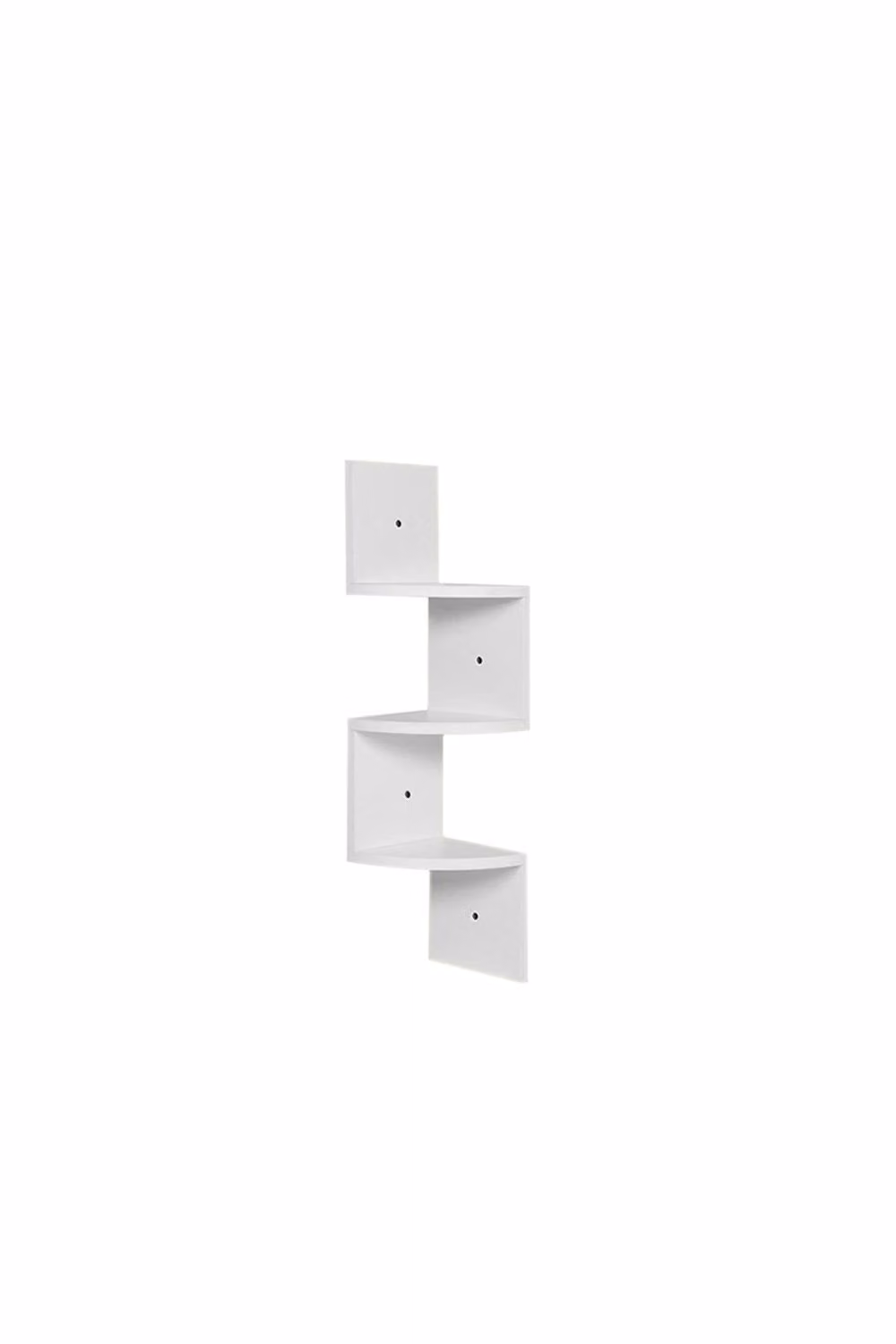 Garden Sanctuary 3-Tier White Wooden Geometric Zigzag Floating Corner Shelves – 2