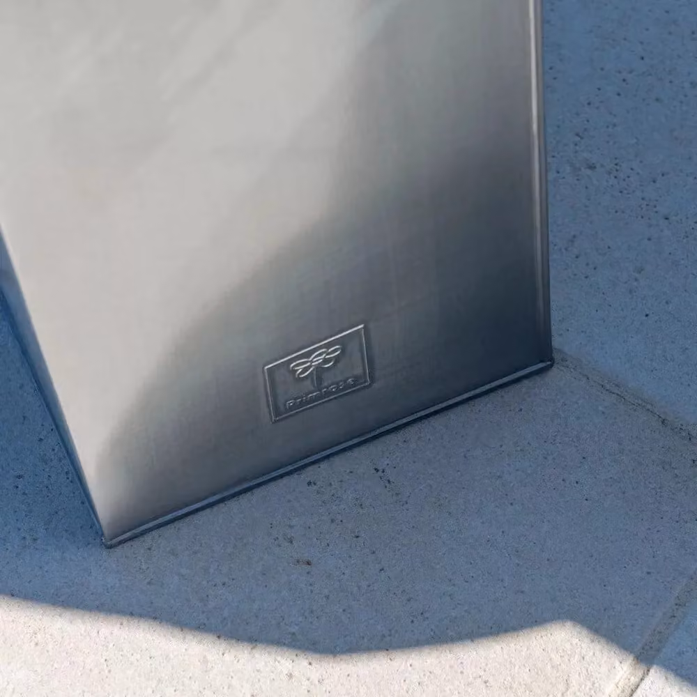 Primrose Silver Galvanised Steel Tall Rectangular Cube Planter – 3