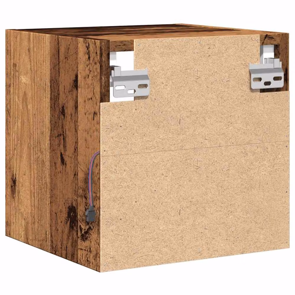Berkfield Home Set of 2 TV Wall Cabinets with LED Lights in Brown Old Wood, W/D/H: 30 x 28.5 x 30 cm – 7