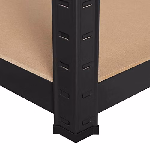 AMOS Heavy Duty 5 Tier Adjustable Steel Shelving Unit, Black, H 180 x W 90 x D 40 cm – 3