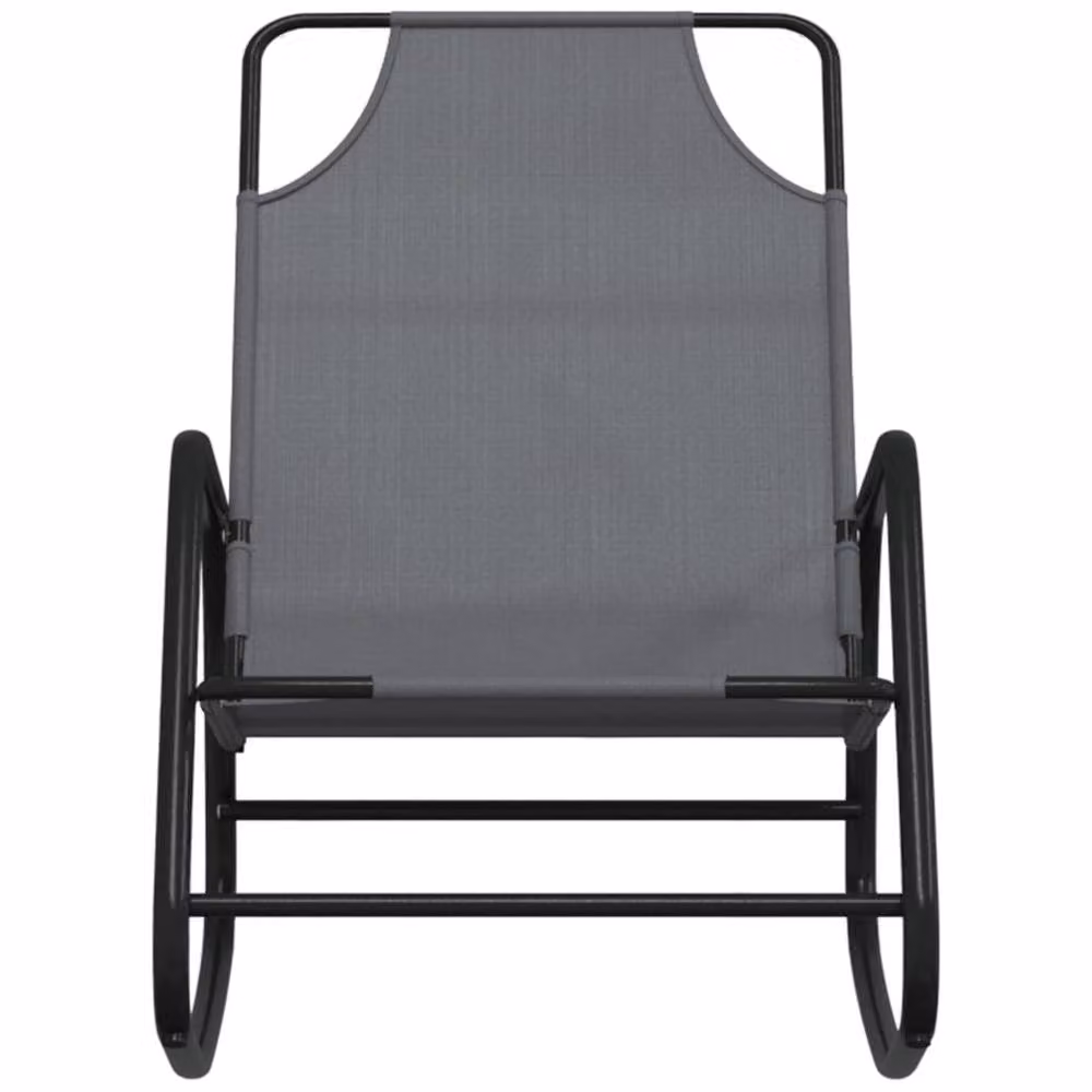 Berkfield Home Set of 2 Grey Rocking Sun Loungers with Powder Coated Steel and Textilene Fabric – 4