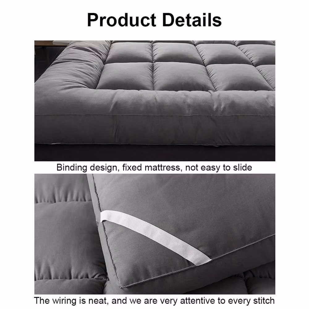 PAWNORA Grey Single Hotel Quality Mattress Topper, W/D/H: 90 x 200 cm – 3