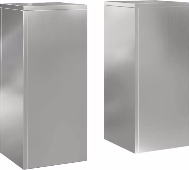 Berkfield Home Outdoor Plant Stand Pillar Set of 2, Grey Galvanised Steel, W/D/H: 24 x 24 x 55 cm