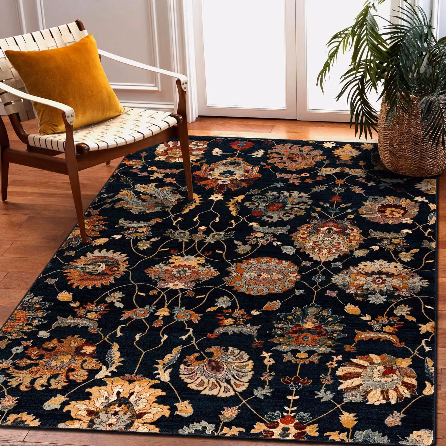 RugsX Blue Wool Superior Vintage Classic Rectangular Rug, W: 150 cm, D: 100 cm – 4
