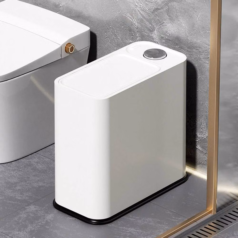 KORVIXA 16L Slim Narrow Touch Sensor Dustbin in White – 4