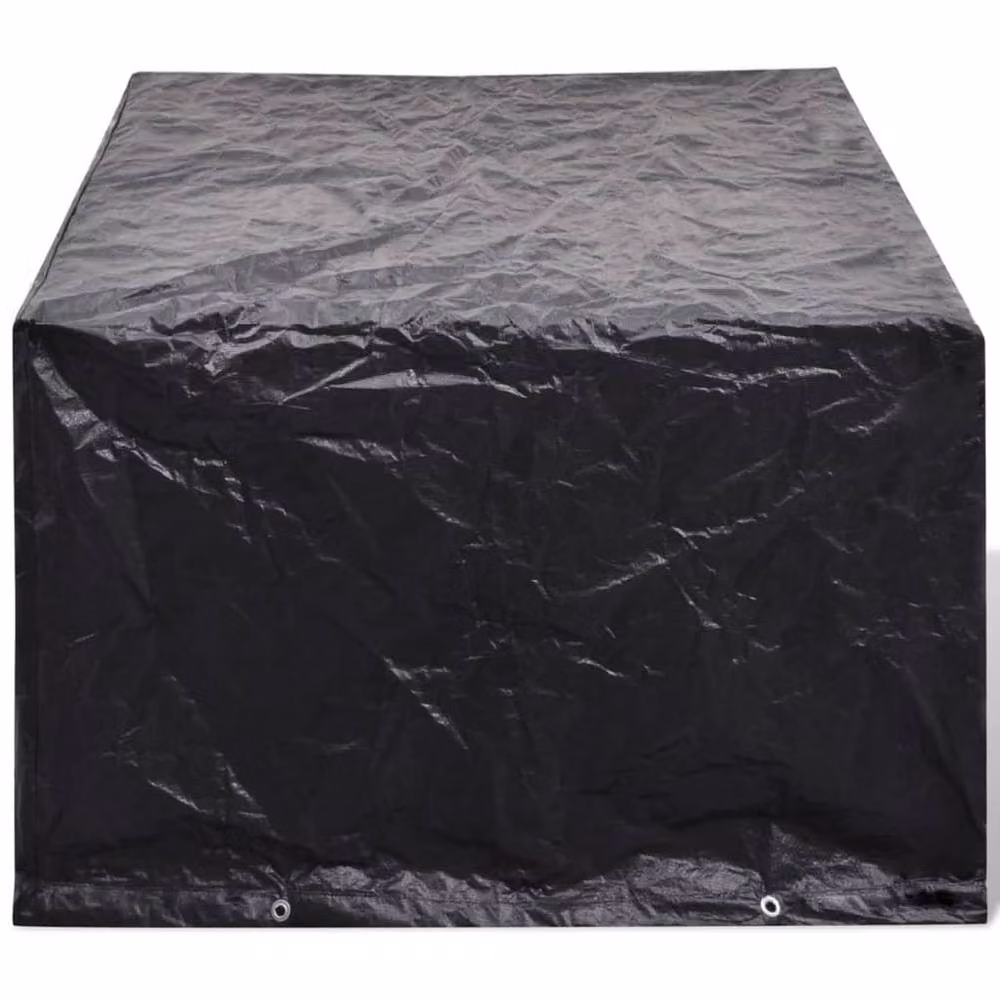 Berkfield Home Water Repellent Poly Rattan Garden Furniture Covers for 4 People, 2 Pack, Black, W: 180 cm, D: 140 cm – 3