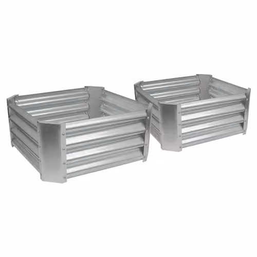 Harbour Housewares Pack of 2 Galvanised Steel Raised Garden Beds in Silver, W/D/H: 60 x 60 x 30 cm – 1