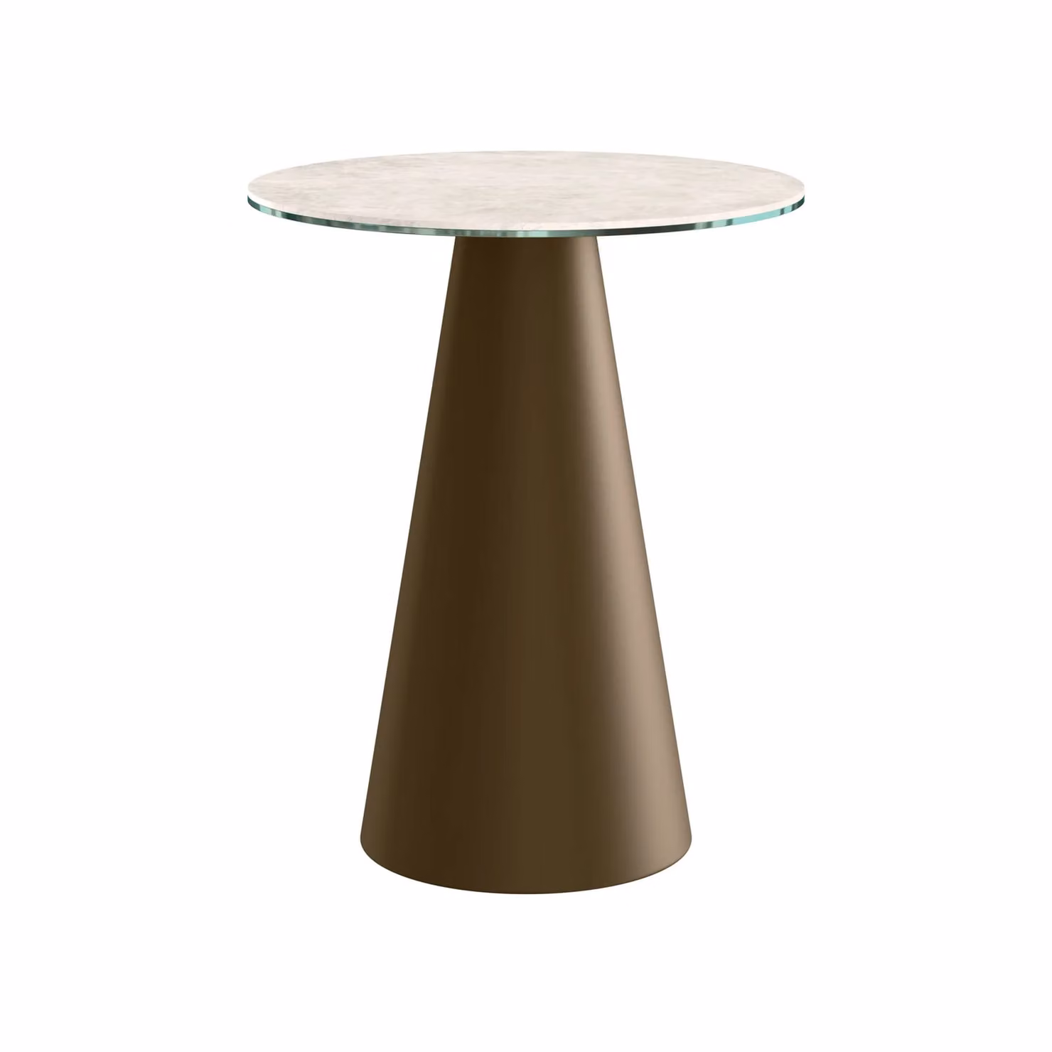 Dome Deco PILAR Art Deco Side Table with White Glass Top