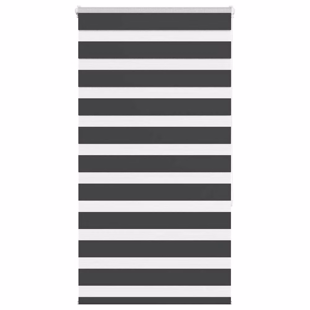 Berkfield Home Black Zebra Blind with Striped Polyester Fabric, W: 80 cm, H: 150 cm – 2